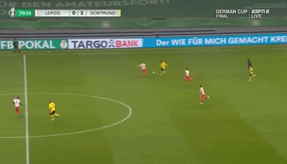 【德国杯】桑乔哈兰德各两球 多特4比1莱比锡RB捧杯